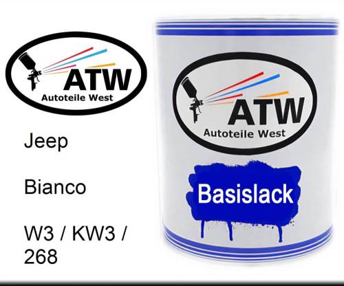 Jeep, Bianco, W3 / KW3 / 268: 1L Lackdose, von ATW Autoteile West.